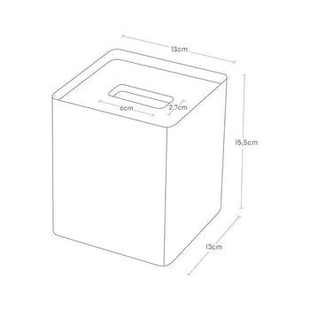 Yamazaki Rin vierkante tissuebox - zwart