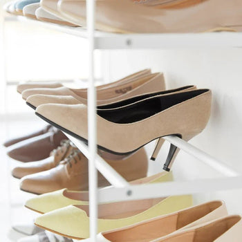 Yamazaki Tower Schuhregal auf Rollen, 5-stöckig – Weiß