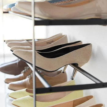 Yamazaki Tower Schuhregal auf Rollen, 5-stöckig – Schwarz