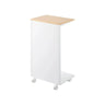 Yamazaki Tower Bijzettafel op wielen semi-gesloten - Wit - 22 cm breed - Mooier Thuis