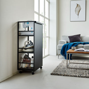 Yamazaki Opbergtrolley 3-laags semi-gesloten - zwart