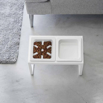 Yamazaki Nooks anti-schrok voerbak schuin en standaard - Wit