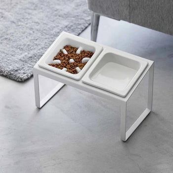 Yamazaki Nooks anti-schrok voerbak schuin en standaard - Wit