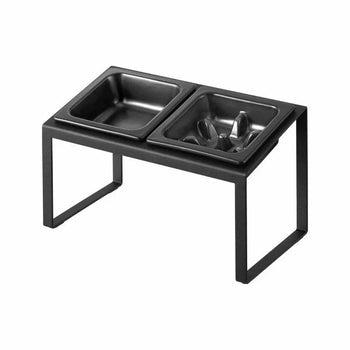 Yamazaki Nooks slowfeeder-voerbak schuin en standaard - Zwart