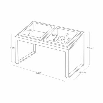 Yamazaki Nooks slowfeeder-voerbak schuin en standaard - Zwart