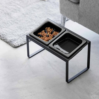 Yamazaki Nooks slowfeeder-voerbak schuin en standaard - Zwart