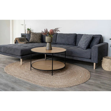 Bombay jute vloerkleed ovaal - naturel - 200×140 cm
