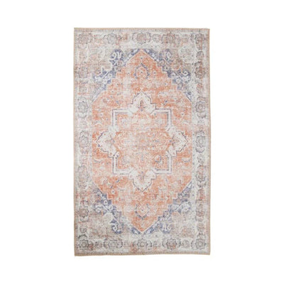Havana chenille vloerkleed - blauw/oranje - 230×160 cm