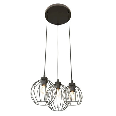 NANDO 3-lichts hanglamp - Zwart metaal