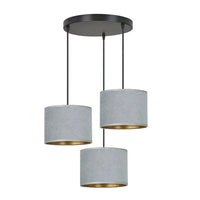HILDE 3-lichts hanglamp - Grijs fluweel premium - Mooier Thuis