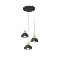 SECO 3-lichts hanglamp - Zwart met hout premium - Mooier Thuis