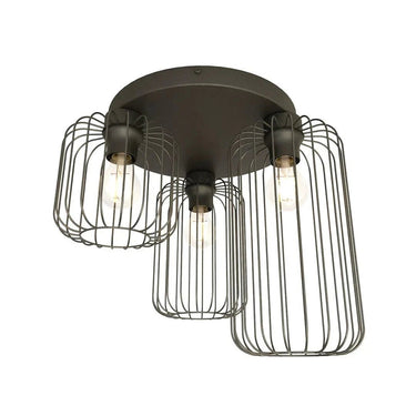 BARN 3-lichts plafondlamp - Zwart draadframe