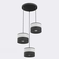 Karbon hanglamp textiel 3-lichts beige zwart