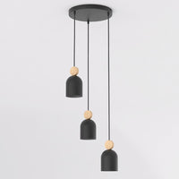 Mesi hanglamp hout 3-lichts zwart naturel premium