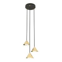 ELITE 3-lichts hanglamp - Gouden driehoek kappen - Mooier Thuis