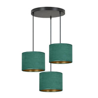 HILDE 3-lichts hanglamp - Groen fluweel premium - Mooier Thuis
