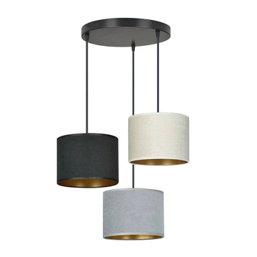 HILDE 3-lichts hanglamp - Mix fluweel