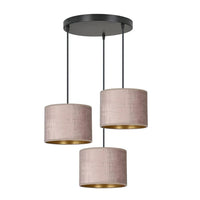 HILDE 3-lichts hanglamp - Roze fluweel - Mooier Thuis