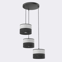 Karbon hanglamp textiel 3-lichts beige zwart