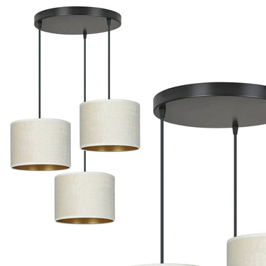 HILDE 3-lichts hanglamp - Wit fluweel premium