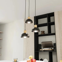 Emibig SECO 3-lichts hanglamp - Zwart met hout premium
