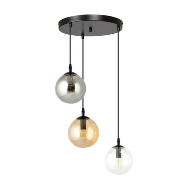 COSMO 3-lichts hanglamp - Mix glazen kappen