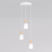 Mesi hanglamp hout 3-lichts wit naturel premium