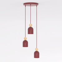Mesi hanglamp hout 3-lichts bordeaux naturel premium
