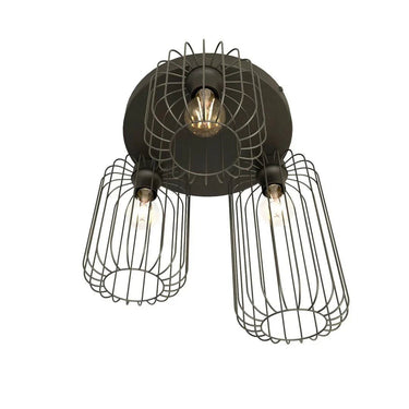 BARN 3-lichts plafondlamp - Zwart draadframe