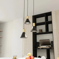 Emibig ROSA 3-lichts hanglamp - Zwart met gouden accent
