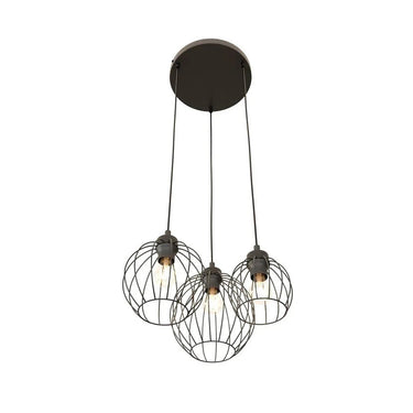 NANDO 3-lichts hanglamp - Zwart metaal
