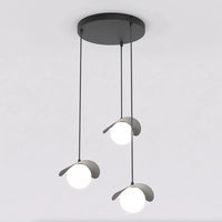 Emibig RITUAL 3-lichts hanglamp - Wit glas - Zwart frame