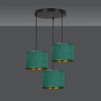 Emibig HILDE 3-lichts hanglamp - Groen fluweel premium - Mooier Thuis
