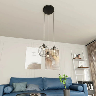 NANDO 3-lichts hanglamp - Zwart metaal