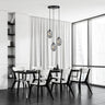 ASTRAL 3-lichts hanglamp - Smoked glas hanglamp met ronde bol - sfeervol in een Modern interieur