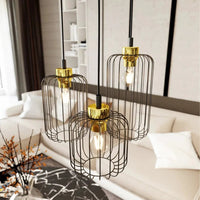 Emibig VANDER 3-lichts hanglamp - Zwart met gouden accenten - Mooier Thuis