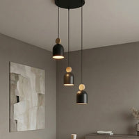 Mesi hanglamp hout 3-lichts zwart naturel premium
