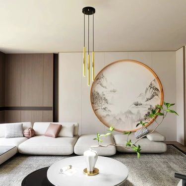 SELTZER 3-lichts hanglamp - Goud buizen