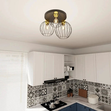 NEST 3-lichts plafondlamp - Zwart goud premium