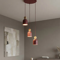 Mesi hanglamp hout 3-lichts bordeaux naturel premium
