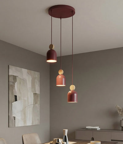 Mesi hanglamp hout 3-lichts bordeaux naturel premium