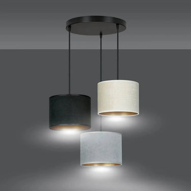HILDE 3-lichts hanglamp - Mix fluweel