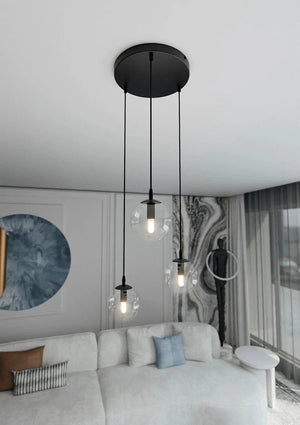 COSMO 3-light pendant lamp - Clear glass premium