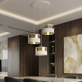 Lux hanglamp 3-lichts wit goud premium hanglamp met lampenkap - sfeervol in een Glamour interieur