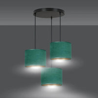 HILDE 3-lichts hanglamp - Groen fluweel premium - afbeelding 2