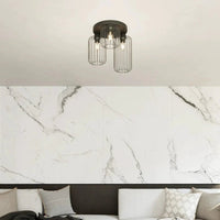 BARN 3-lichts plafondlamp - Zwart draadframe - afbeelding 2
