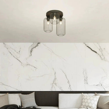 BARN 3-lichts plafondlamp - Zwart draadframe