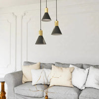 ROSA 3-lichts hanglamp - Zwart met gouden accent - afbeelding 2