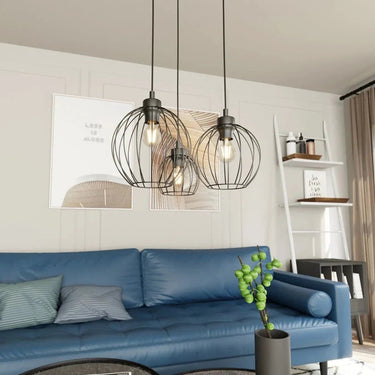 NANDO 3-lichts hanglamp - Zwart metaal