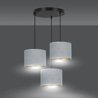 HILDE 3-lichts hanglamp - Grijs fluweel premium - afbeelding 2